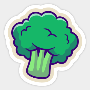 Broccoli Vegetable Cartoon Sticker